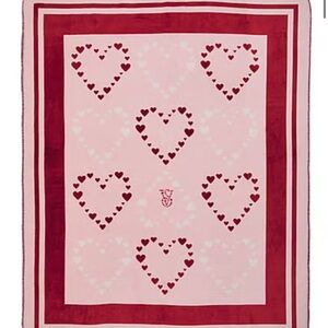 Victoria's Secret Pink and Red Heart Blanket brand new